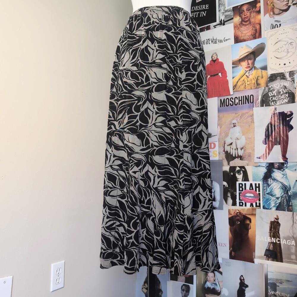 Gothic Floral 90s Maxi Skirt